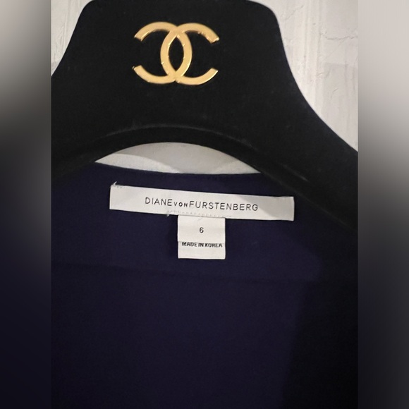 DVf Diane Von Furstenberg Julian Two Wrap Dress Midnight Blue US Size 6 EUC - Picture 12 of 15